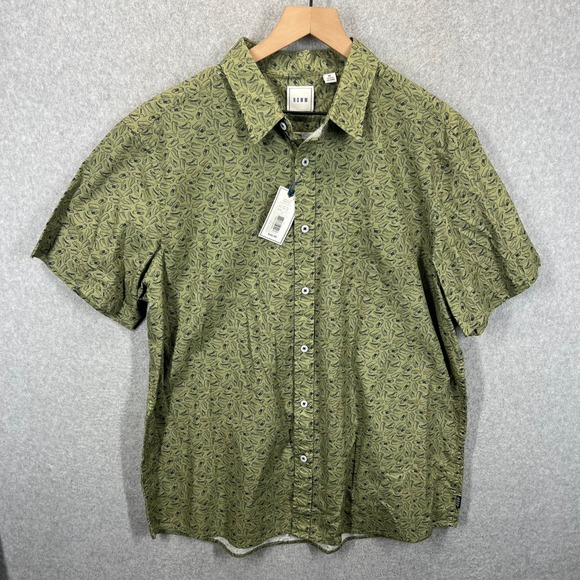 ROWM Other - ROWM Button Up Shirt Mens XL Sage Green Sneaker‎ Print Short Sleeve Cotton NWT